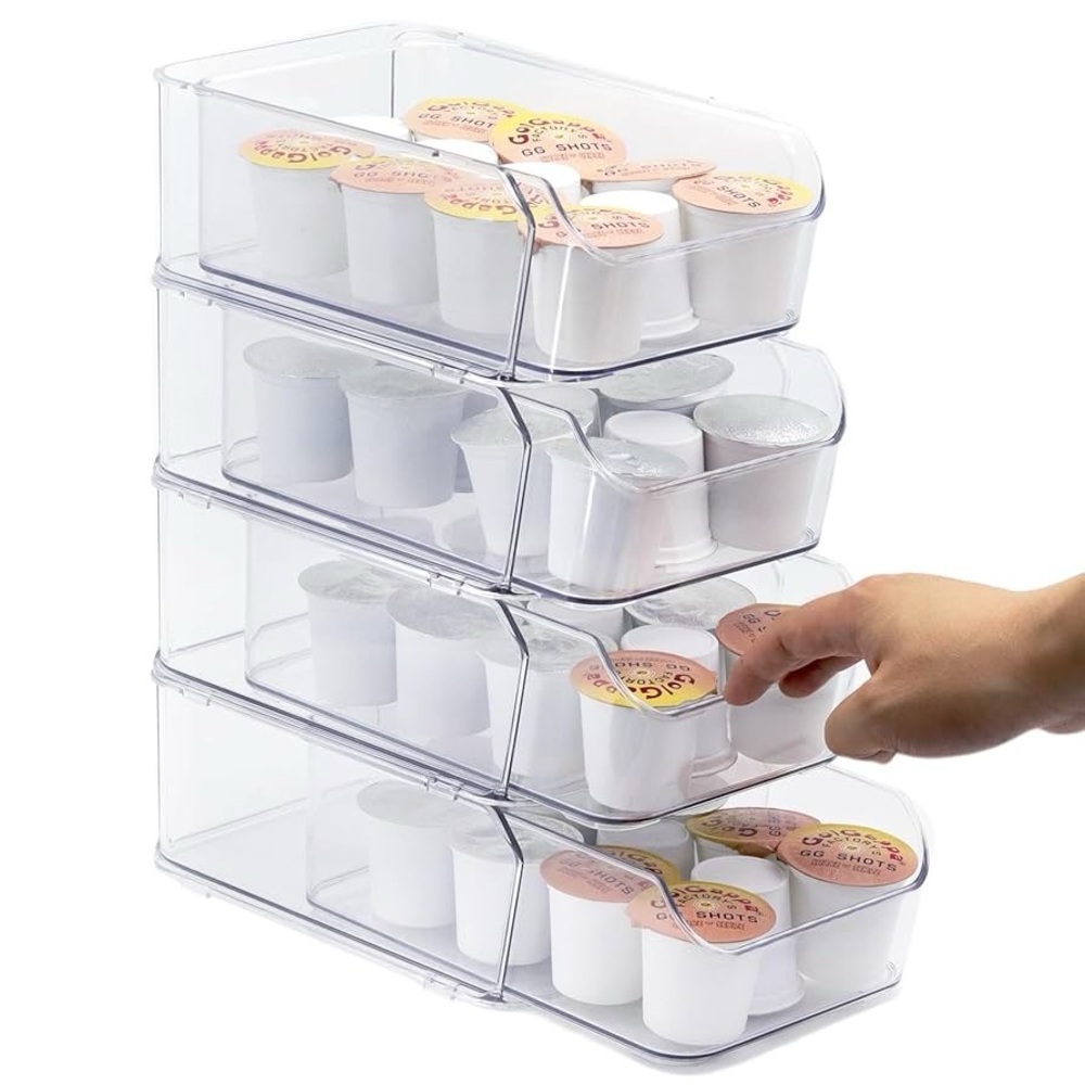 Clear Coffee Pod Holder for Counter, Transparent Coffee Pod Drawer